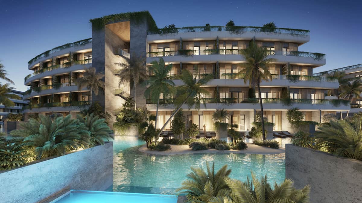 Apartamentos Atlantida - Bavaro Punta Cana Perez Real Estate - jardines de noche