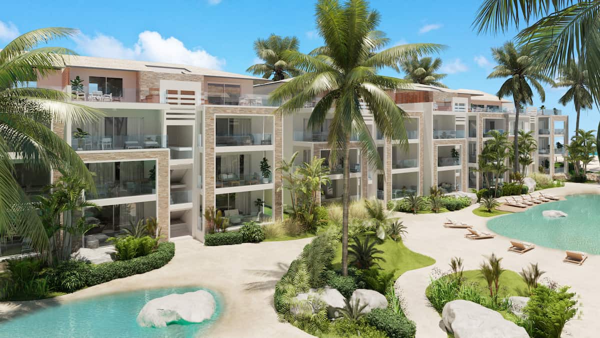 Aqua Esmeralda Dominicus - Perez Real Estate - vista a piscina y jardines