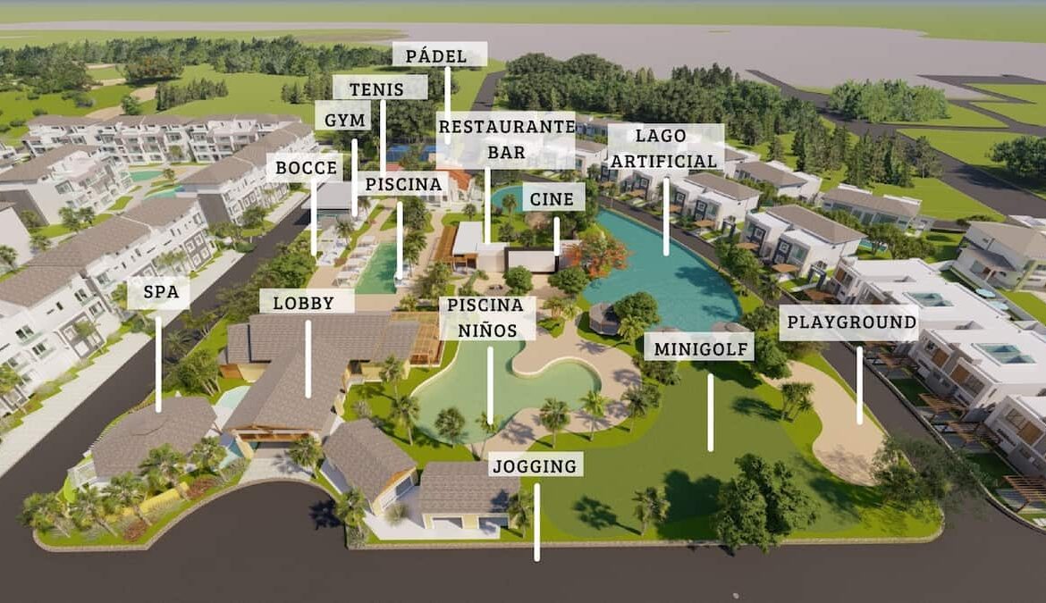 Estrella Gardens Dominicus - Perez Real Estate - Club con lago